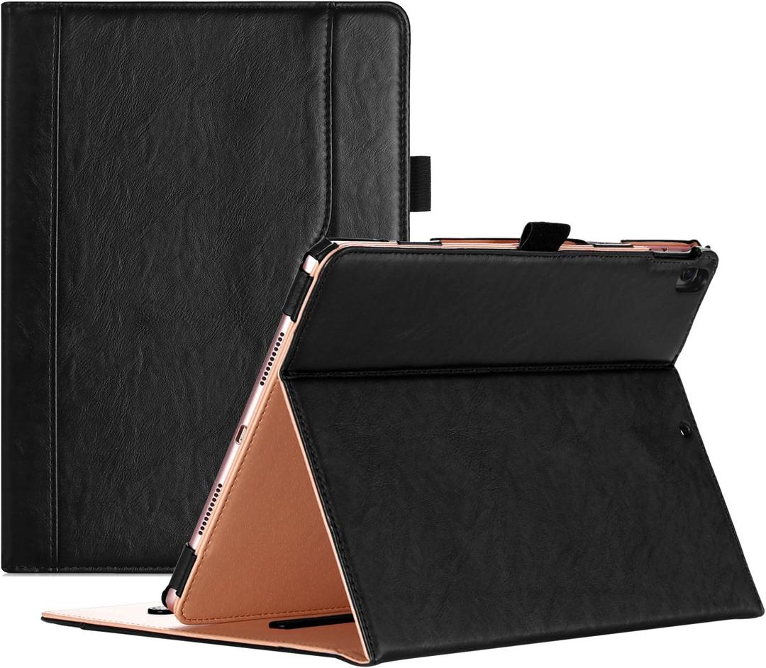 ProCase Case for iPad Air (3rd Gen) 10.5" 2019/iPad Pro 10.5" 2017, Vintage PU Leather Stand Folio Cover for iPad Air 3/iPad Pro 10.5-inch Multiple Viewing Angles with Pencil Holder -Black