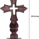 ETROVES Decorative Wooden Handheld and Tabletop Cross, Rustic Wall Cross Stand, Religious Home Decor, Gift Idea for Birthdays, Easter, Christmas, Weddings