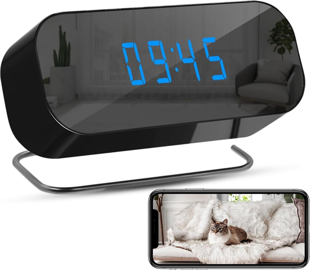 DJDAI WiFi Hidden Spy Camera  Mini Wireless Clock Camera with Motion Detection & Night Vision  Ideal for Home Security and Pet Surveillance