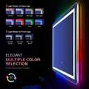 LOAAO 36"X36" LED Bathroom Mirror with Lights, Anti-Fog, Dimmable, RGB Backlit + Front Lighted, Bathroom Vanity Mirror for Wall, Memory Function