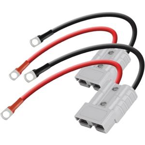 2PCS 8AWG 600V Battery Cable Connector Fit for Anderson-Plug Quick Connectors,50Amp SB50 Cables Terminals,30CM Battery Cables Waterproof Quick Connectors