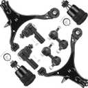 Front Lower Control Arms w/Ball Joints Sway Bars Outer Tie Rods Replacement Suspension Kit for 2001-2005 Civic (Not for SI models) (8pc)