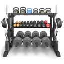3-Tier Dumbbell Rack, 1200LB Capacity Adjustable Weight Rack for Home Gym, Heavy-Duty Weight Stand for Dumbbells Kettlebells & Weight Plates(Rack Only) Missing Parts