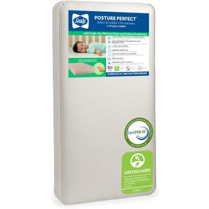 Sealy Baby Posture Perfect Breathable Crib Mattress, GREENGUARD Gold Certified, Made in USA, 2 Stage Hybrid Memory Foam & 150 Premium Coils, Toddler Bed Fit, Safety & Quality Tested, 52x28", Mattress Only