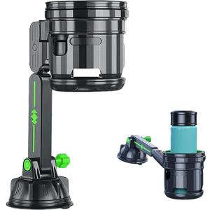 Universal Car Recessed Folding Cup Drink Holder with Adjustable Arm, Strong Suction Base for Trucks, Buses, Cranes, and Vehicles Green