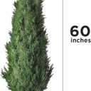Set of 2 Pre-Potted 5ft Faux Cedar Tree, Lifelike UV Protected Front Door Decor, Porch, Garden, Entryway Topiary, Indoor/Outdoor Use - Ready to Display