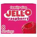 Jell-O Gelatin Dessert Mix, Family Size, Raspberry, 6 oz Box