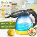 Handheld Steam Cleaner - 275°F High-Temp Fast Heating Multi-Surface Steamer for Cleaning, 100% Chemical-Free Pet Safe Portable Steam Cleaner for Home/Bath/Window/Car Detailing/Couch/Grout(Yellow)