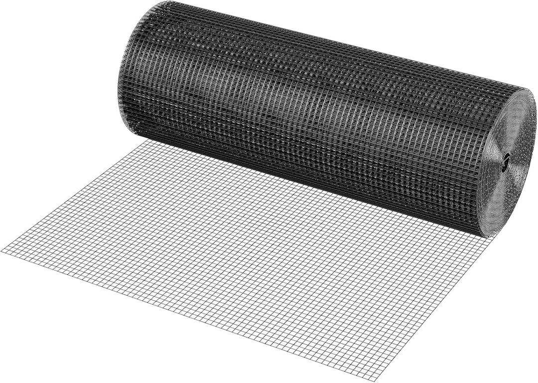 VEVOR Hardware Cloth 24 in x 50 ft, 1/2 in 19 Gauge Galvanized Wire Mesh Roll, Weather-Resistant Vinyl Coated Chicken Wire Fencing, Heavy Duty Welded Garden Plant Fencing for Rabbit Cage Snake Fence