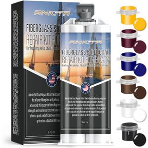 Ankita Marine Fiberglass Repair Kit for Boats - Gel Coat Repair kit for Boats - Epoxy Filler for Fiberglass Boats Fix Holes, Chips, Deep Cracks, Chip Fix - Color Match
