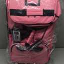 Travolution Dance Bag with Garment Rack, 28 Inch Rolling Duffel With Wheels, Ideal for Competitions & Travel, Easy-assembly Lightweight Aluminum Clothes Rack, Drop-Bottom Luggage, Black/Pink