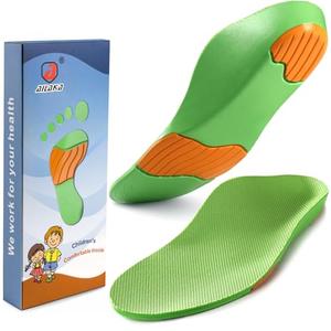 Ailaka Kids Orthotic Cushioning Arch Support Shoe Insoles, Children Pu Foam Inserts for Flat feet, Plantar Fasciitis, Feet Heel Pain Relief 33-34-35
