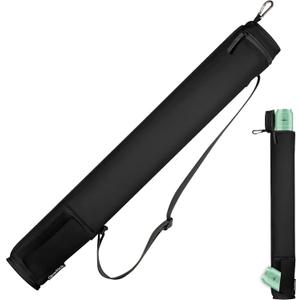 CleverMade Insulated Cooler Beer Tube Sleeve - 6 Cans / 72 oz Midnight/Black Portable Cooling Bag w/Shoulder Strap, Leak Proof Travel Ice Chest