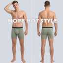 LUBOT Mens Underwear Pack Boxer Briefs Bamboo Viscose Soft Breathable Moisture Wicking Support Pouch Fly, No Riding Up (M)