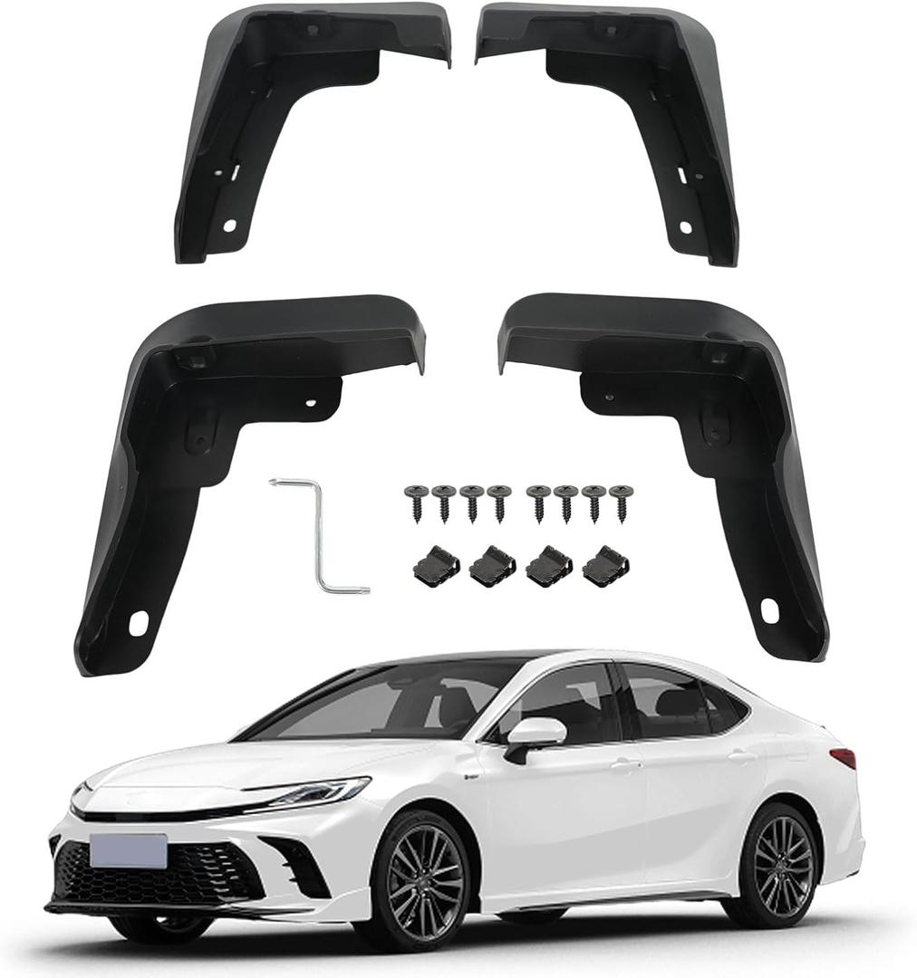 KAHCOP Mud Flaps Splash Guards Front & Rear 4 Piece Kit for 2025 Toyota Camry Hybrid SE/ XSE XV80, Durable ABS Mudguards