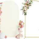 Wokceer 7.2 FT Wedding Arch Backdrop Stand and Arch Cover Metal Arch Stand with Arch Stand Cover for Birthday Party Wedding Ceremony Bridal Baby Shower Event Decor (Ivory)