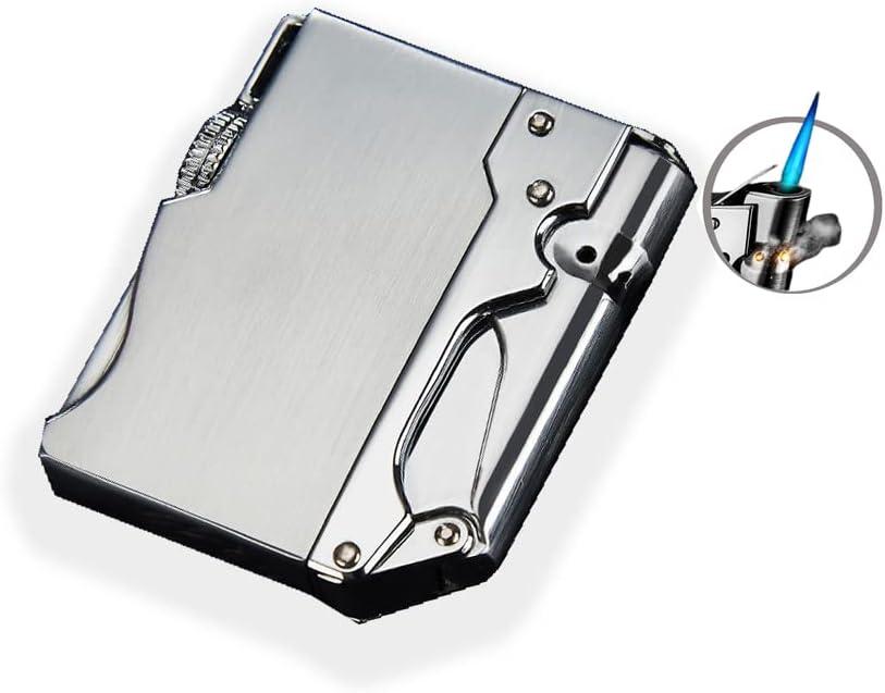 Torch Lighter, Cool, Unique Design, Inflatable and Adjustable, Butane Lighter, Men's Gift (Butane Not Included) (Sliver)