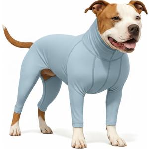 LovinPet UPF 50+ Dog Sun Protection Shirt for Dogs, 4-Way Stretch Nylon, Lightweight Anti-Static Quick-Dry UV Layer, Indoor Shedding Control and Winter Base Layer,Grey,XL
