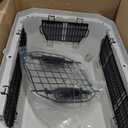 Amazon Basics Hard-Sided Dog and Cat Kennel, Single-Door Travel Pet Carrier with Metal Wire Ventilation, 23.6"L x 15.7"W x 13"H, Beige