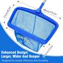 Pool Skimmer Net with 9.4FT Pole, 7-Section Adjustable Pole (41.5" to 113.2"), Tear Resistant Net for Commercial Deep Pool, Hot Tub, Spa & Residential In-Ground/Above-Ground Pool