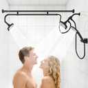 Tandem Shower Head, Dual Shower Heads for Two People & Handheld Head, Triple Shower Head High Pressure System,Adjustable Double Shower Heads