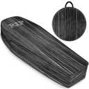 Liliful Halloween Cemetery Pop up Coffin With Lid, 60 Inch Collapsible Prop Life Size, Scary Fake Fabric for Graveyard, Halloween Decoration, Lawn, Party, House (Wooden, 1 Pcs)