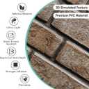 Commomy 3D Faux Brick Wall Panels Peel and Stick - 10 pcs 11.8x 11.8Small Size PVC Brick Backsplash Wall Tiles Brown Brick Wallpaper for Kitchen,Bedroom,Bathroom,Living Room,Fireplace,RV