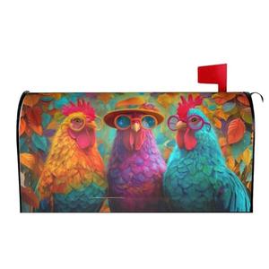 Taekifiyy Country Farm Chicken Mailbox Covers Magnetic Letterbox Covers 21x18 Inch for Garden Outdoor Decoration