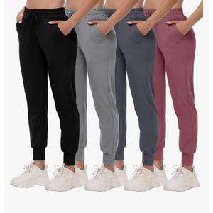 4 Pack Joggers for Women - Sweatpants with Pockets Lightweight Comfy Yoga Pants for Workout Travel Lounge