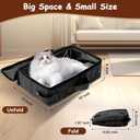 Foldable Travel Litter Box for Cats, 16 * 12 * 6 inches Portable Litter Box with Zipped Lid, Lightweight & Easy to take, Cat Essentials for Outdoor Long Distance Traveling & Camping - Pink