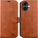 OCASE Compatible with iPhone 16 Wallet Case, PU Leather Flip Folio Case with Card Holders RFID Blocking Kickstand [Shockproof TPU Inner Shell] Phone Cover 6.1 Inch 2024, Brown