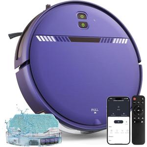 Robot Vacuum and Mop Combo, Automatic Slef-Cleaning Robotic Vacuum Cleaner for Pet Hair, Smart 2 in 1 Mopping Robot Vacuum with Schedule, WiFi/App/Voice, Slim, Ideal for Hard Floor, Carpet