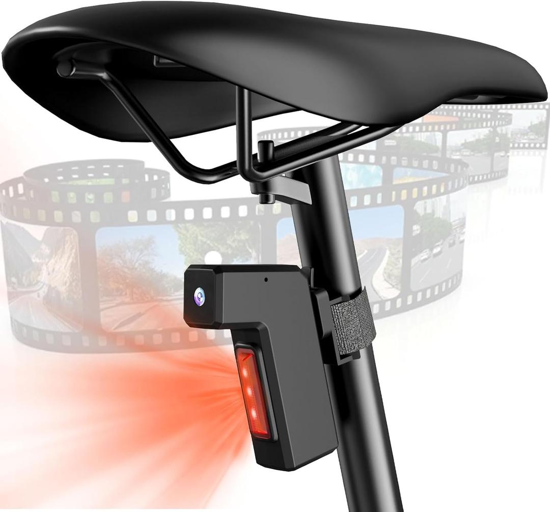 Bike Tail Light with Camera, 1080P Full HD Waterproof Sport Camera for Cycling, Action Video Camcorder, 2,200mAh Rechargeable Battery