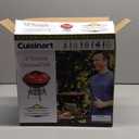 Cuisinart 14" Portable Charcoal Grill, Tabletop Outdoor Small Grill with Locking Lid and Dual Vents, Chrome Plated Travel Size BBQ Perfect for Camping, Tailgates, Cookouts, Red