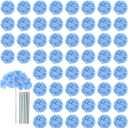 AVIVIHO 65pcs Blue Hydrangea Artificial Flowers Bulk (Not Squished, No Steaming Need) Silk Flowers with Stems Fake Flowers for Wedding Decor,Home,Baby Shower,Table Centerpieces Decoration