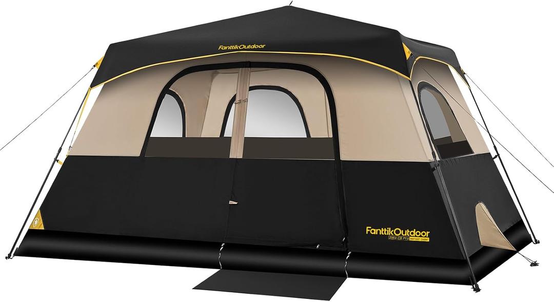 FanttikOutdoor Camping Tent 8 Instant Cabin Tent Setup in 60 Seconds with Rainfly & Windproof Portable with Carry Bag for Family Camping & Hiking, 13' x 9' x 78''