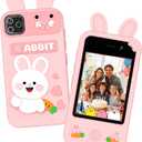 Kids Smart Phone for Girls Ages 3-8, No WiFi Toy Phone with 2.8" Touchscreen, Dual Camera, 32GB Card, Games, Music & Stories, Toddler Learning Cell Phone, Birthday for Kids(Pink)