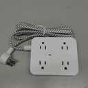 Surge Protector Power Strip - HANYCONY 8 Outlets 4 USB (2 USB C) Charging Ports, Multi Plug Outlet Extender, 5Ft Braided Extension Cord, Flat Plug Wall Mount Desk Charging Station for Home Office ETL (White)