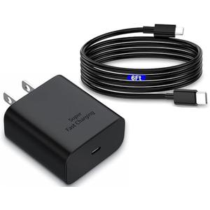S24 S25 S23 A16 Samsung Charger Super Fast Charging 45W USB C Super Fast Charger with 6FT Type C Charger Cable Cord for Samsung Galaxy S25/S24/S23/S22/Ultra/Plus/FE,Galaxy Tab S9,Z Fold/Z Flip,A55,A15