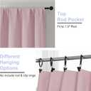 Simplebrand Ava Blush Blackout Curtains for Bedroom 63 Inch Length 2 Panels Set, Nursery Thermal Insulated Energy Saving Rod Pocket Window Treatment Curtains Blackout Drapes, W40 x L63 Inch, Blush