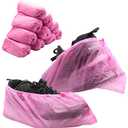 Piutouyar Shoe Covers Disposable Non-slip for Indoors 100 Pack (50 Pairs) Shoe & Boot Covers Disposable Booties Shoe Covers, One Size Fits All, Pink