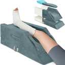 KingPavonini 4 Height-Adjustable Leg Elevation Pillows for After Surgery with Ergonomic Curve, Memory Foam Wedge Pillow for Legs Swelling and Pain Relief, Knee Replacement Recovery Aids (Single Leg)