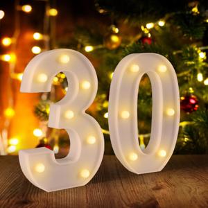 30th Birthday Decorations for Her Him,30th Birthday Centerpieces Table Decorations for Women Men,Light Up Numbers 30 Sign for Party Backdrop Wall Decor for 30 Wedding Anniversary Decoration