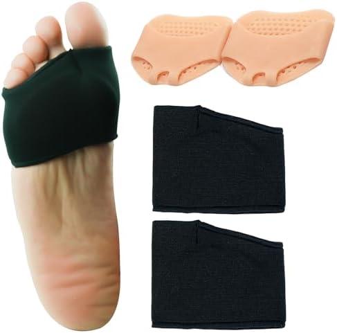 Ball of Foot Pain Relief - Metatarsal Pads for Metatarsalgia & Morton's Neuroma, Gel Cushions with Sleeves for Men & Women (2 Pairs) (S), Set of 3