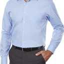 Van Heusen Mens Dress Shirt Regular Fit Poplin Solid (18" Neck 34"-35" Sleeve, Cameo Blue)
