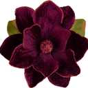 Briful Set of 3 Artificial Christmas Magnolias Flowers  30 Long Stem Faux Magnolia Stems for Tree Ornaments, Holiday Centerpieces & Christmas Decor, Purple