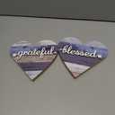 Jetec 2 Pcs Rustic Table Decorations for Living Room Home Decor Farmhouse Valentines Day Centerpiece Small Love Wooden Heart Decor for Dining Room Shelf Valentines Gift Decoration(Grateful Style)