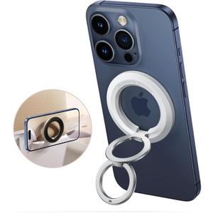 SYNCWIRE for MagSafe Ring Holder, Magnetic Phone Ring Holder Magnet Cell Phone Grip Finger Ring Kickstand Compatible with iPhone 17 16 15 14 13 12 Pro Max fits MagSafe Accessories (White)