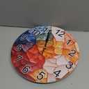 Glass Tiles Colorful Wall Clock Non Ticking Silent Kitchen Clock Large Decorative Battery Operated Clocks 10 inch for Living Room Bedroom Decor