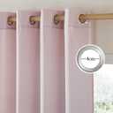 NICETOWN Blush Pink Linen Curtains for Kitchen, Thick Flax Small Window Treatments Semi Sheer Privacy Assured with Light Through for Cafe/Bathroom, W42 x L84, 2 Panels